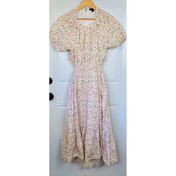 J. Crew Side-Cutout Cotton Poplin Dress Meadow Floral Size 10 - Picture 3 of 11